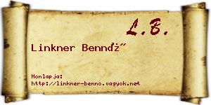 Linkner Bennó névjegykártya